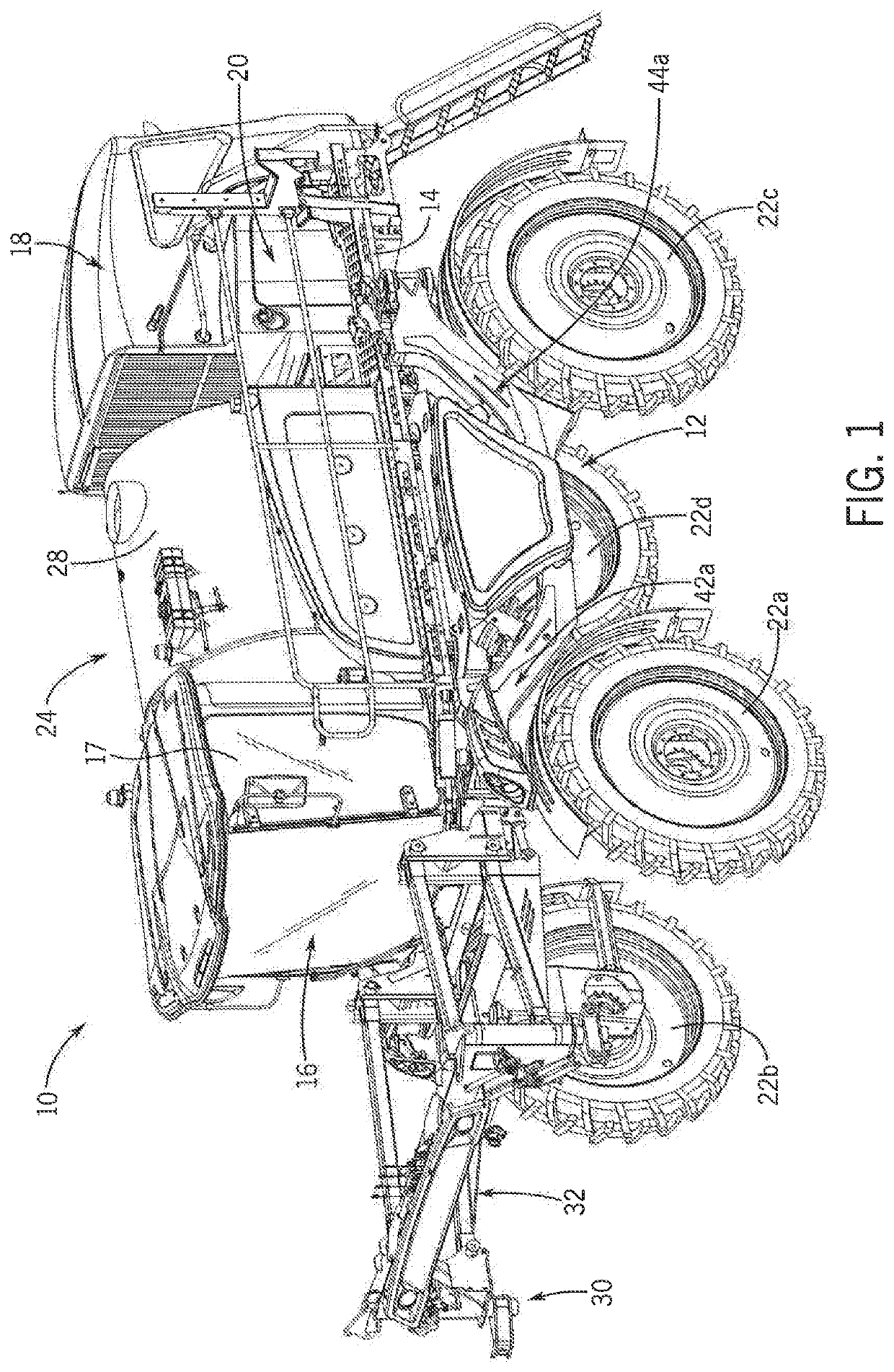 Automatic steering with selective engagement of four-wheel steering