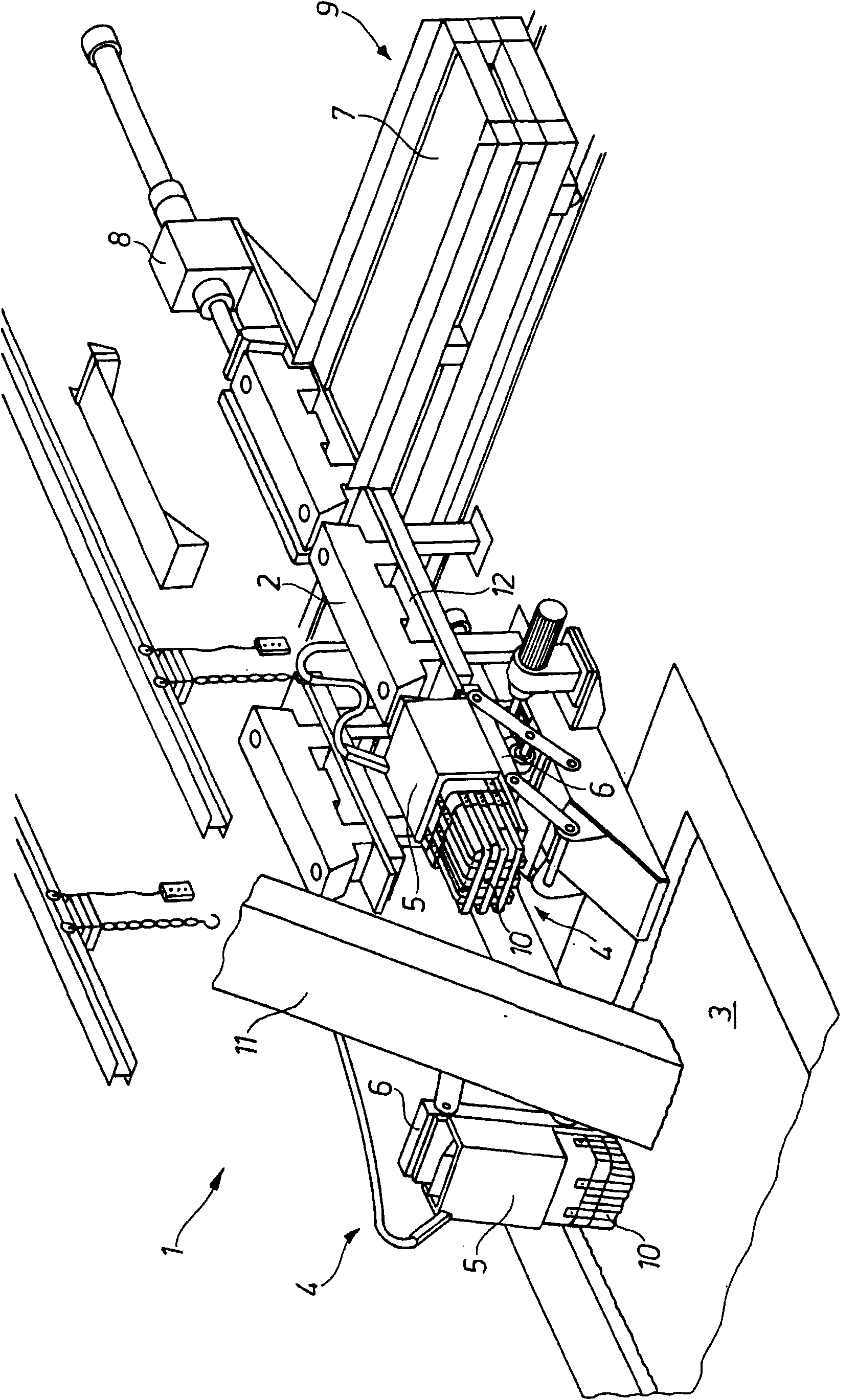 Device for introducing metal bars into a metal bath
