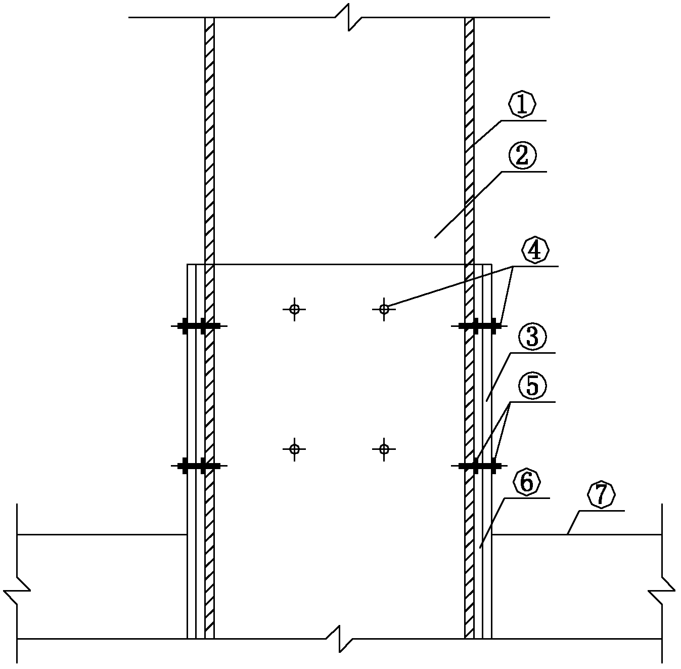 Concrete-filled steel tube column provided with soft steel bushing and embedded with high-tenacity material and manufacturing method thereof