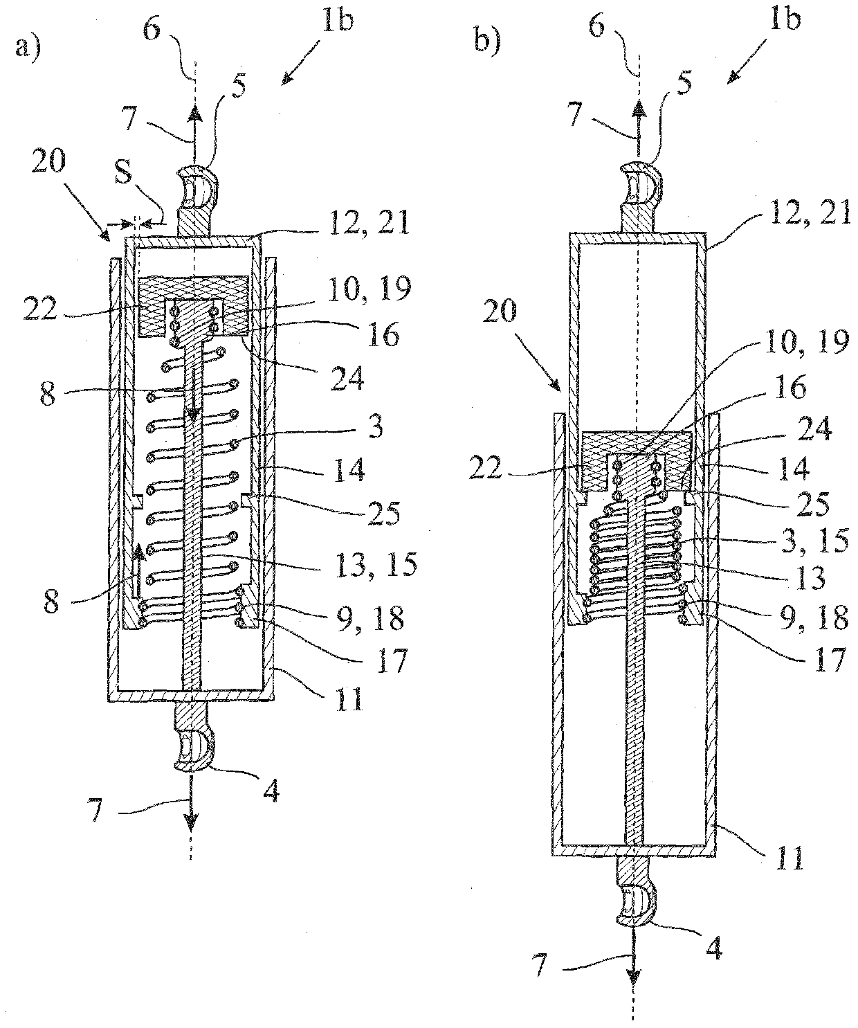 Spring actuators for closing elements of motor vehicles