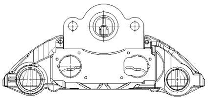 Caliper body for pneumatic disc brake