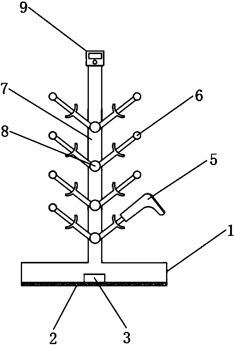 Rubber shoe dryer with automatic collecting function