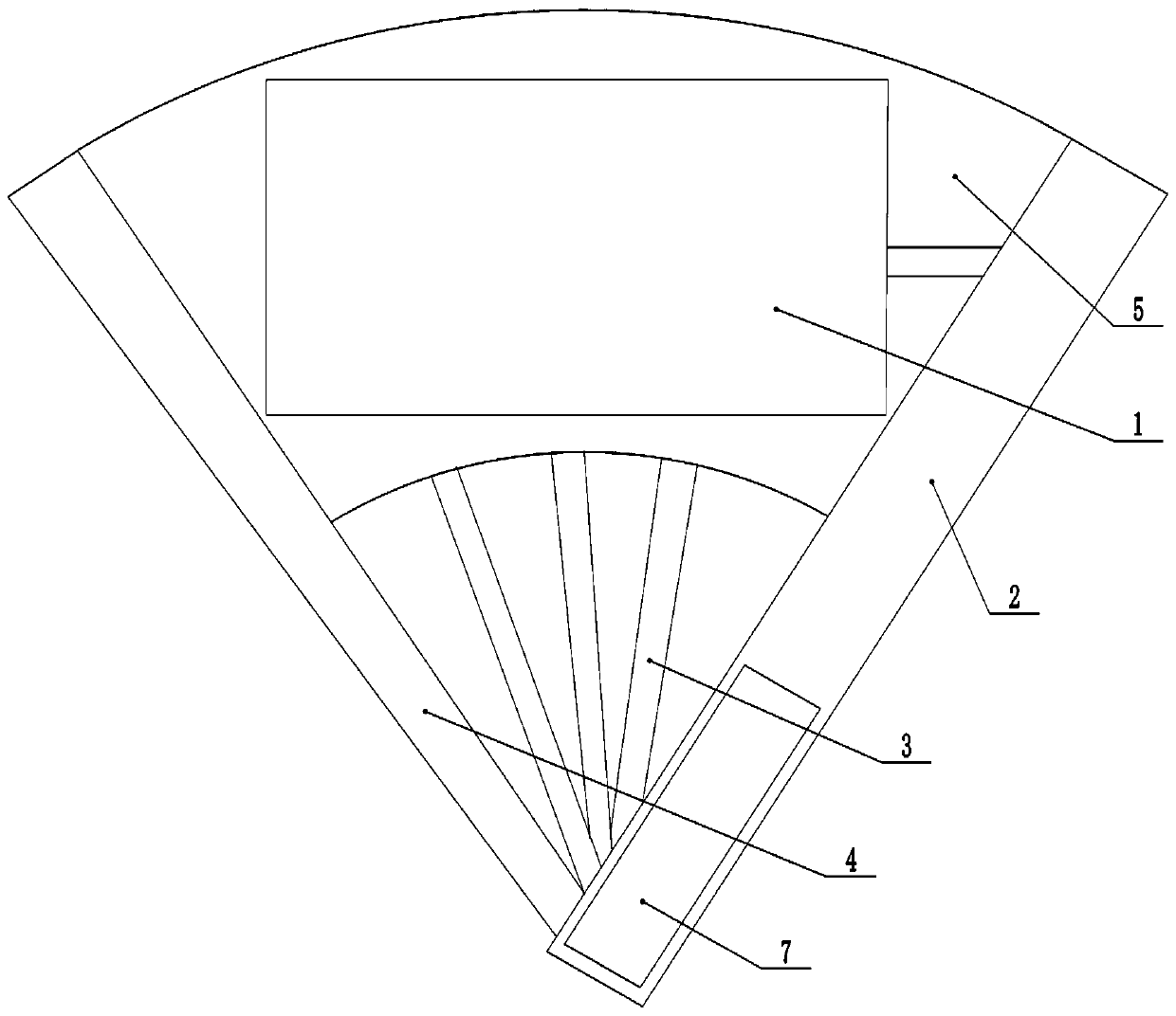 Folding fan-shaped mobile communication terminal