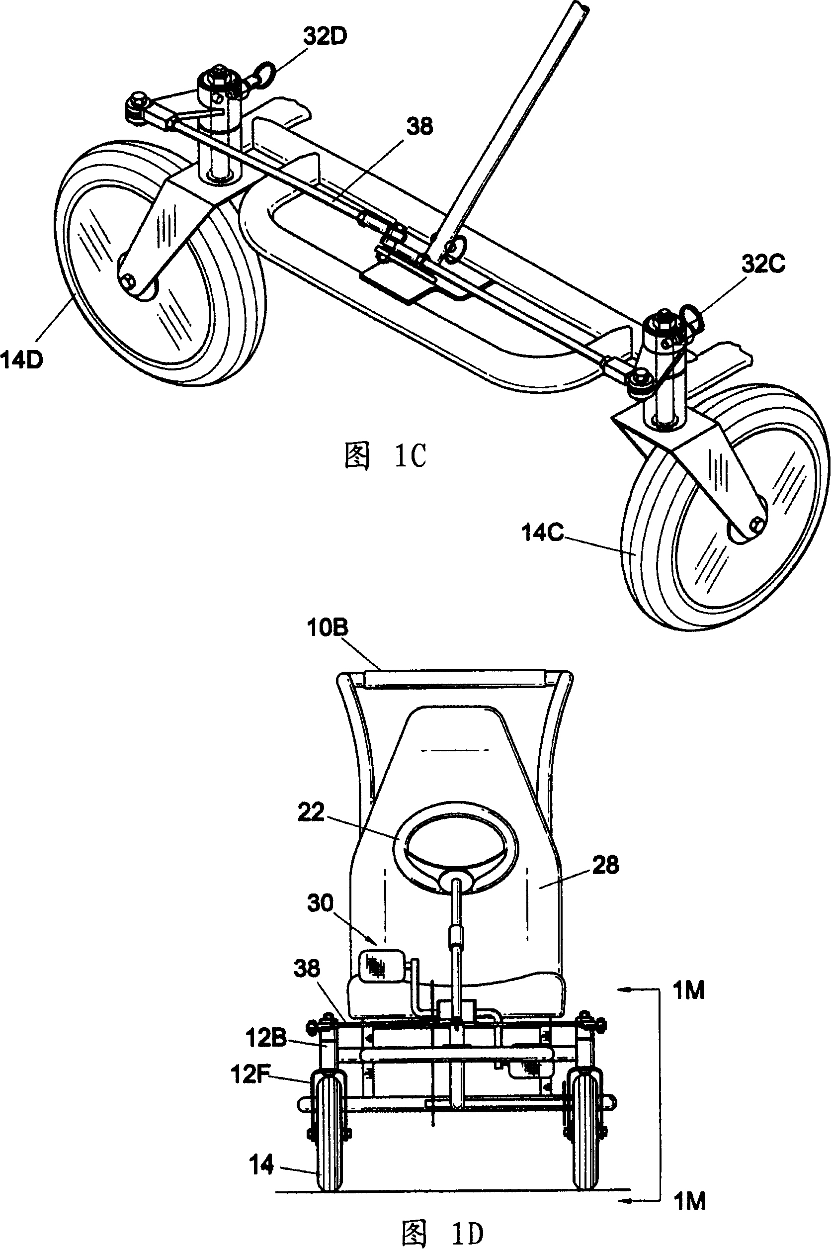 Vehicle with swivel control of casters for enabling rider or external steering