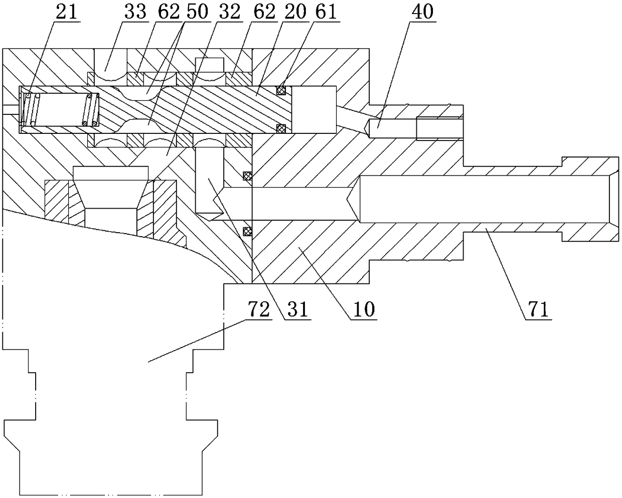 Three-way valve and an internal and external leakage detection and conversion device