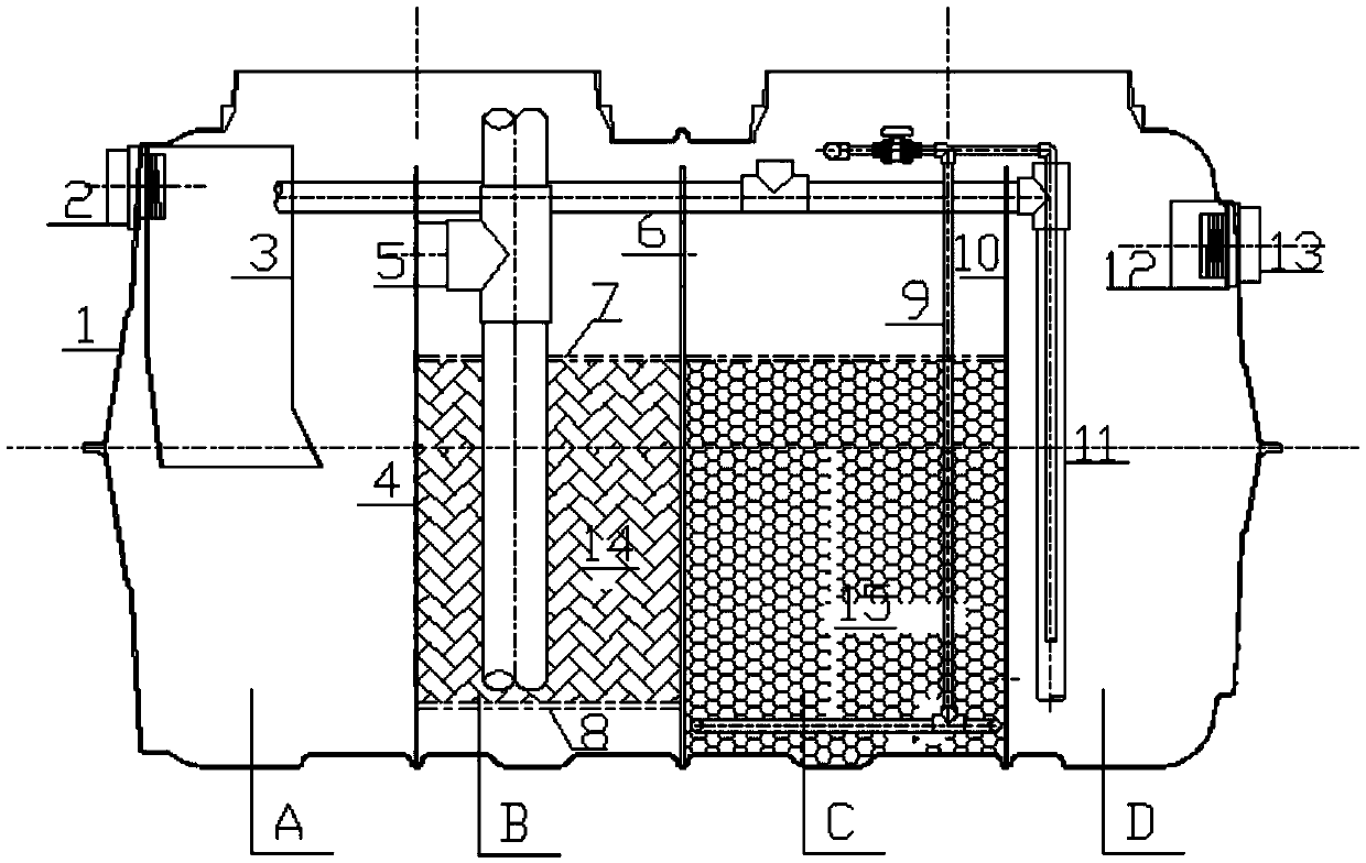 Underground type micro power purifying tank sewage treatment equipment and treatment method