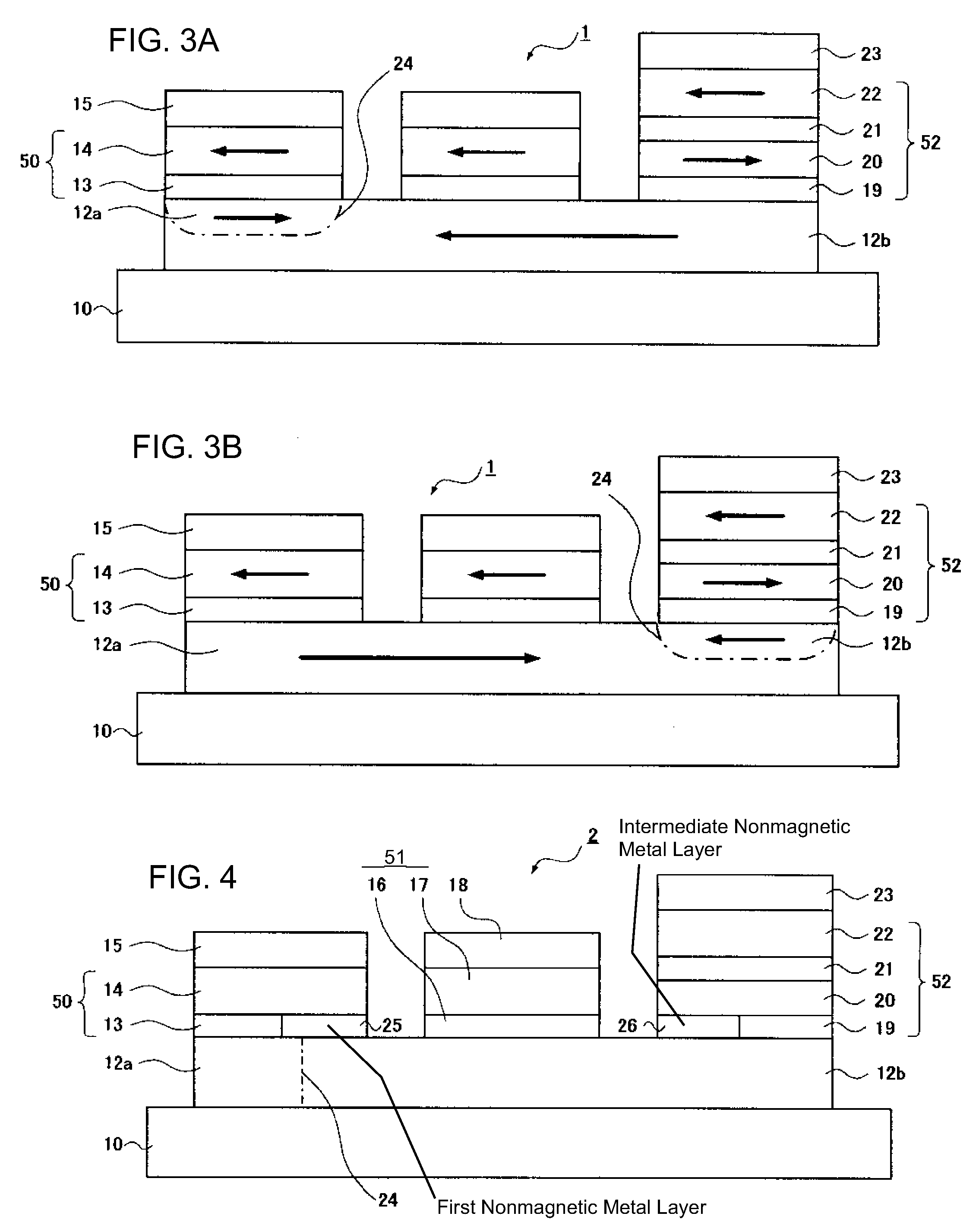 Spin injection magnetic domain wall displacement device and element thereof