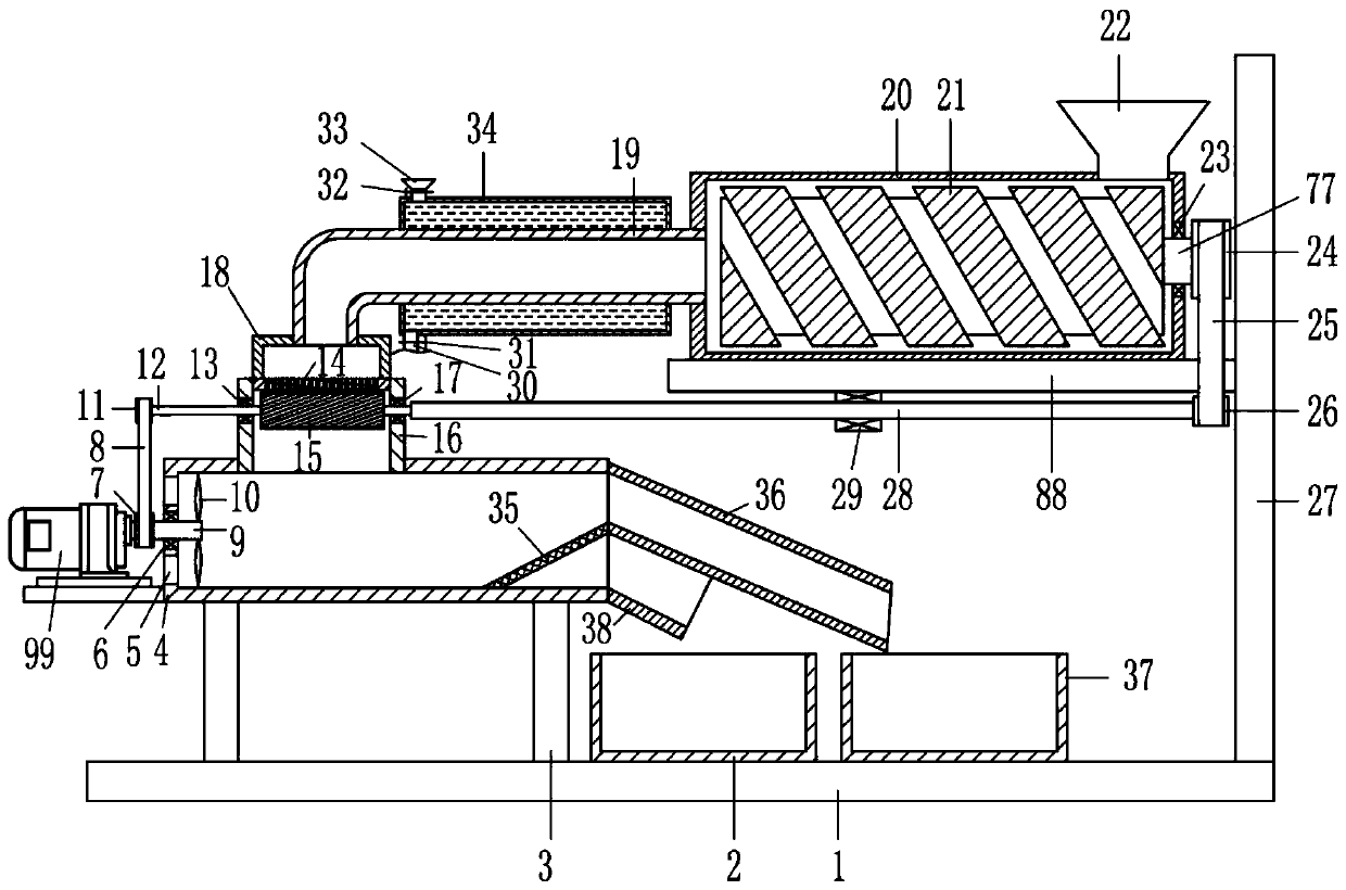 A plastic pellet granulator