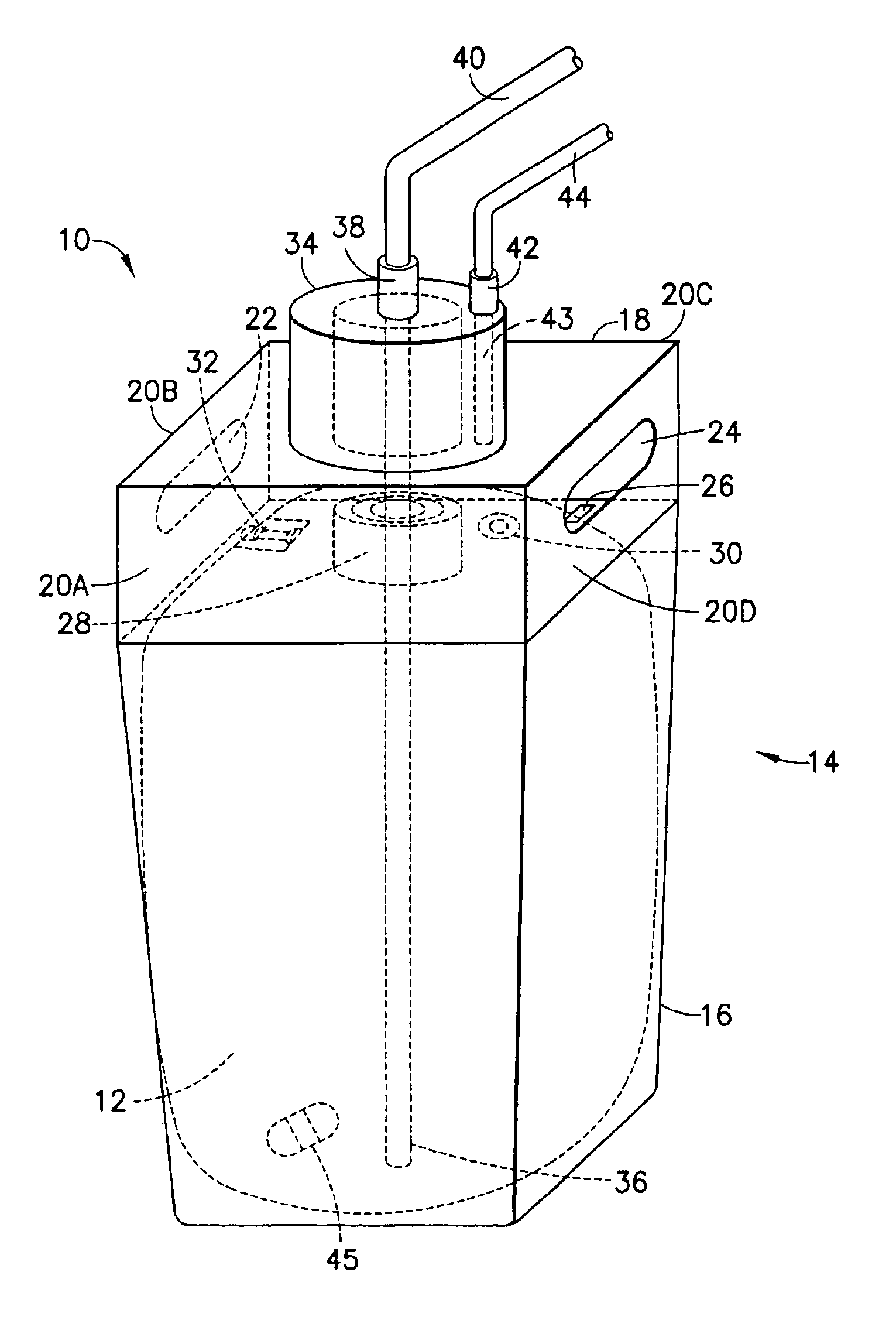 Returnable and reusable, bag-in-drum fluid storage and dispensing container system
