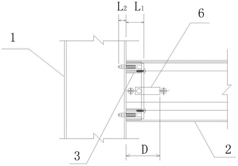 A connection structure between a beam and a column