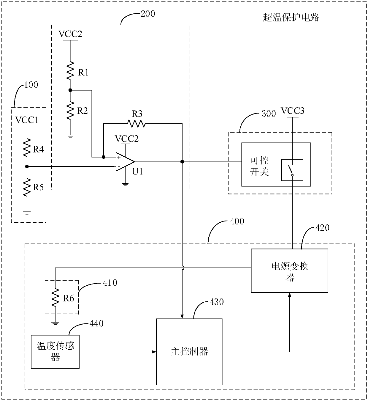 Over-temperature protection circuit and field rapid inspection instrument