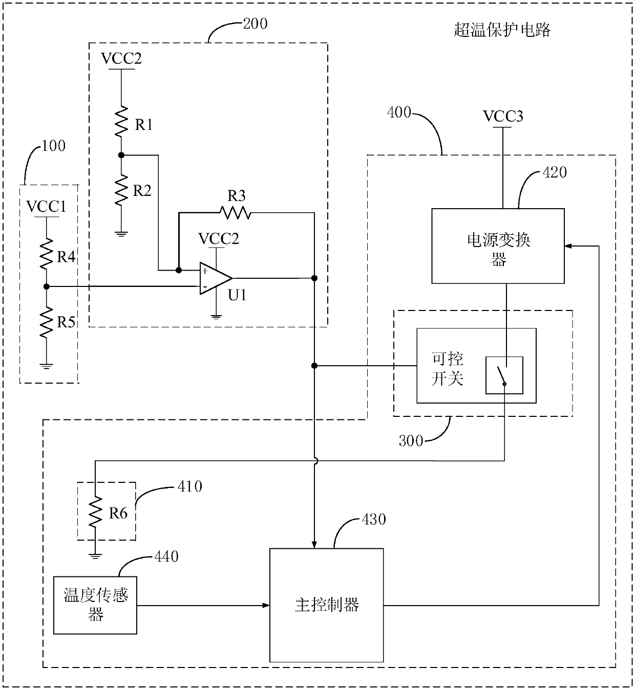 Over-temperature protection circuit and field rapid inspection instrument