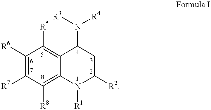 4-amino substituted-2-substituted-1,2,3,4-tetrahydroquinolines