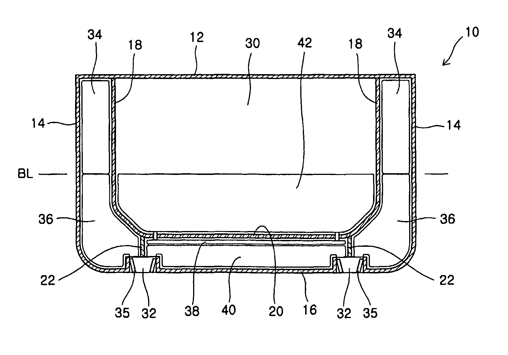 Vessel including automatic ballast system using tubes