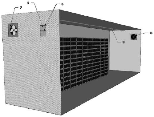 A fire extinguishing system and method in a prefabricated cabin of an electrochemical energy storage station based on gas fire extinguishing and mechanical ventilation and heat dissipation