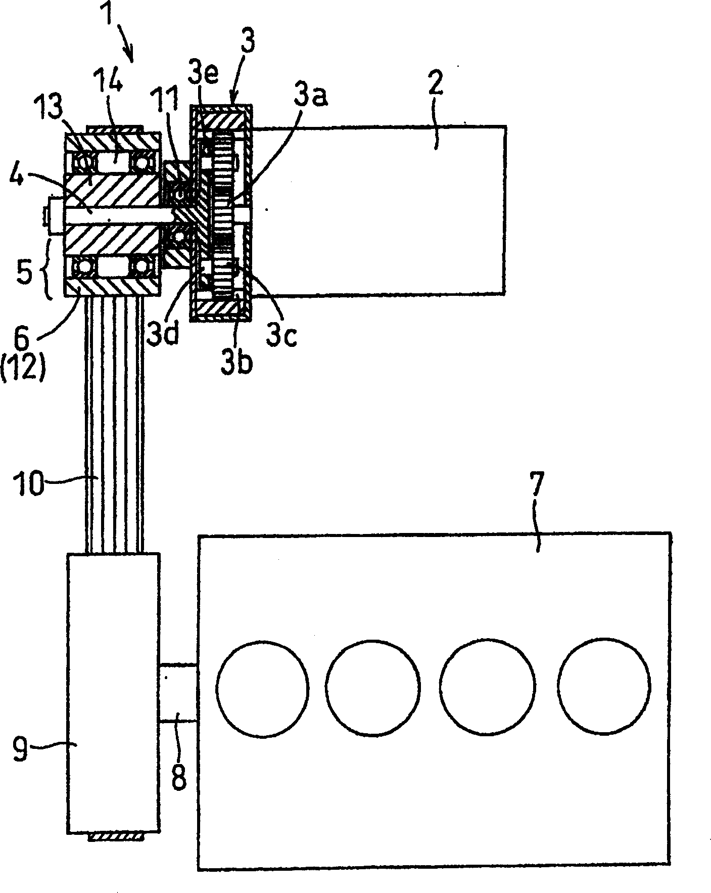 Non-collision structure of engine starter