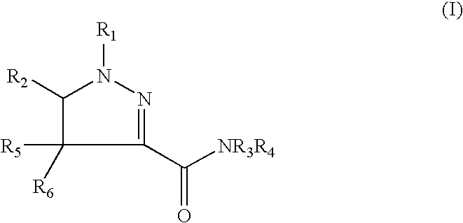 5-aryl-4,5-dihydro-(1H)-pyrazolines as cannabinoid CB1 receptor agonists