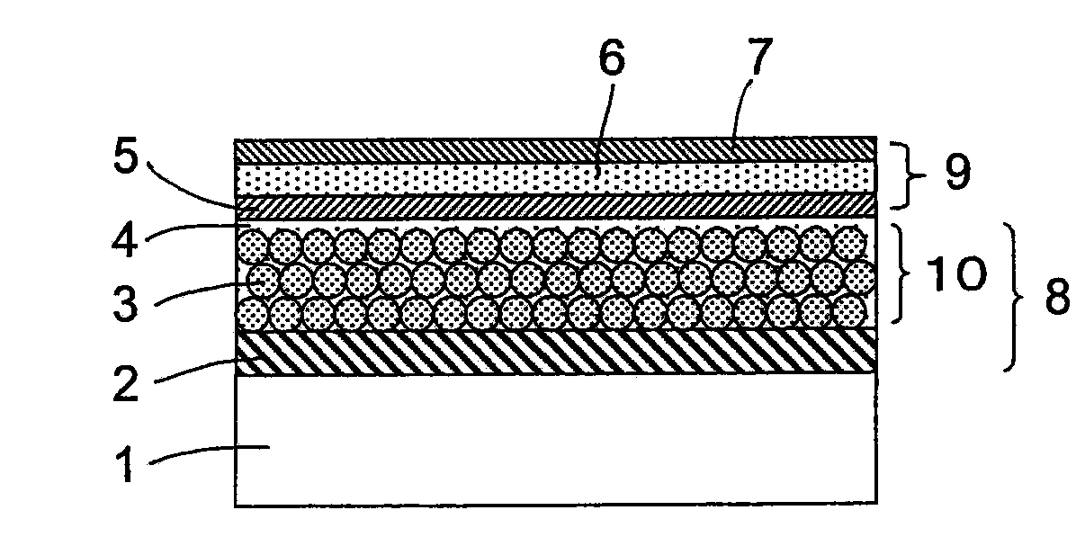 Light-extraction layer of light-emitting device and organic electroluminescence element employing the same