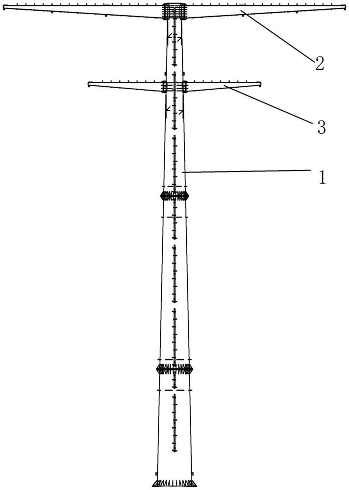 110 kilovolt double-circuit triangularly-arranged cable terminal pole
