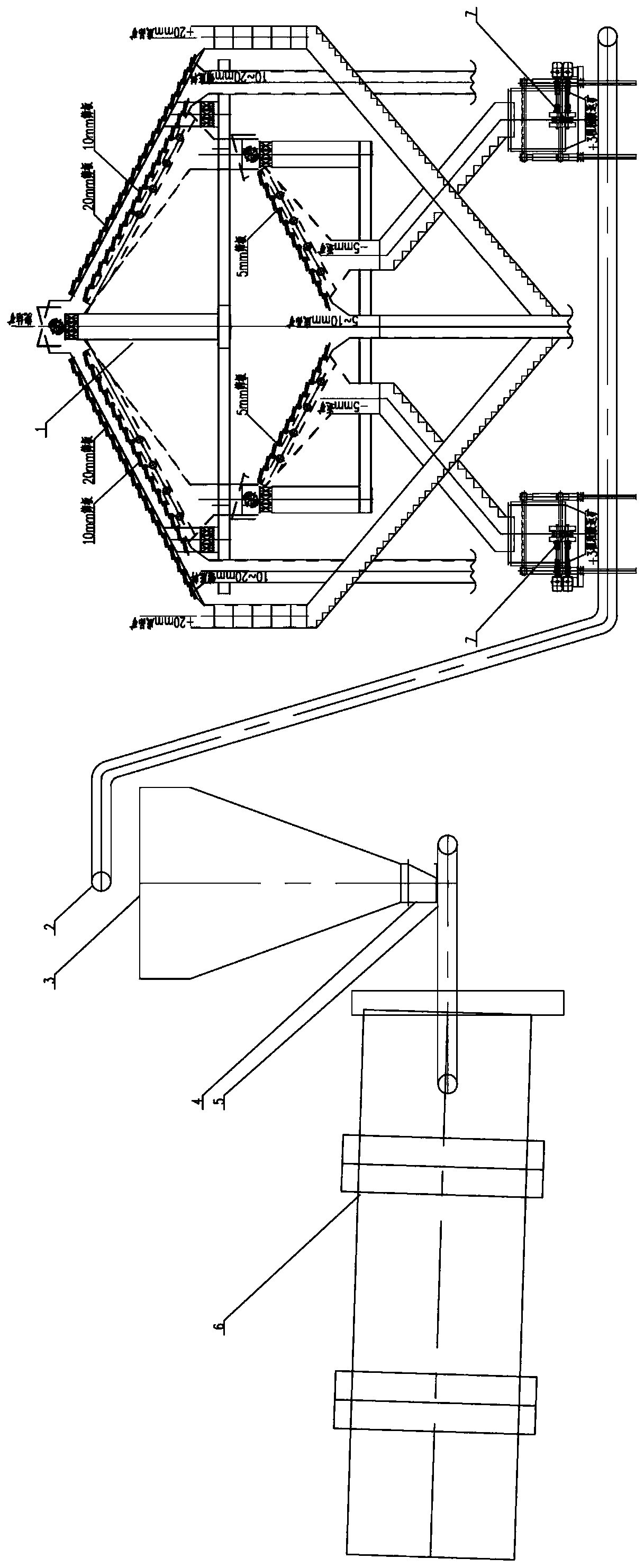 Sintering method and system adopting sintering return ore as embedded material