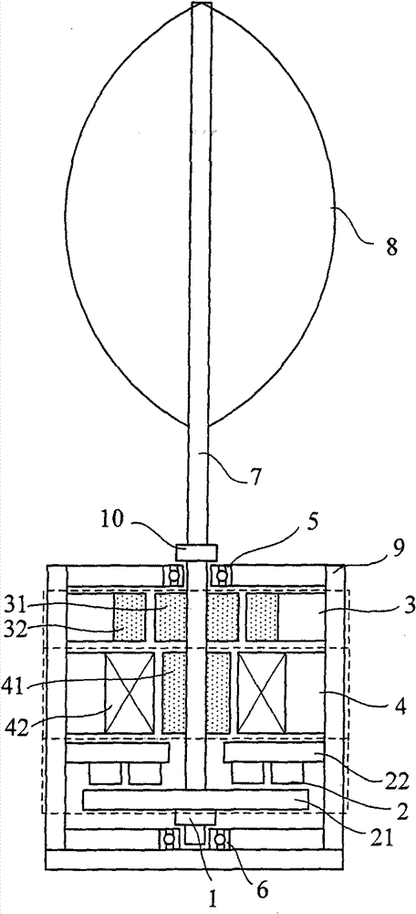 Vertical shaft maglev wind power generator