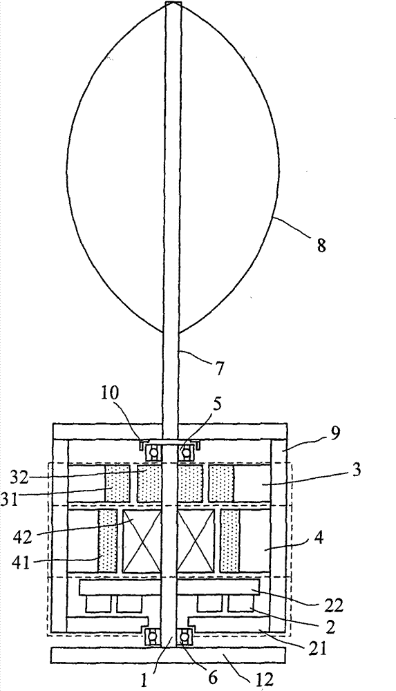 Vertical shaft maglev wind power generator