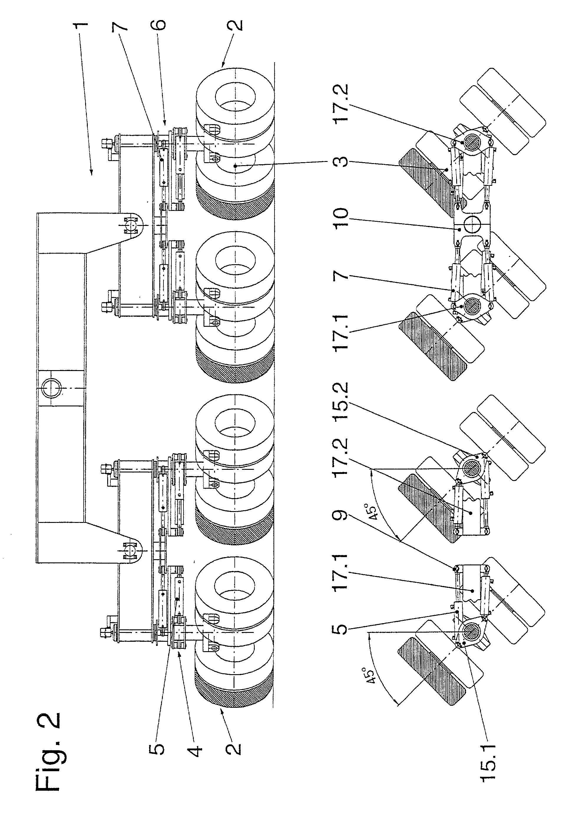 Steering device for axles