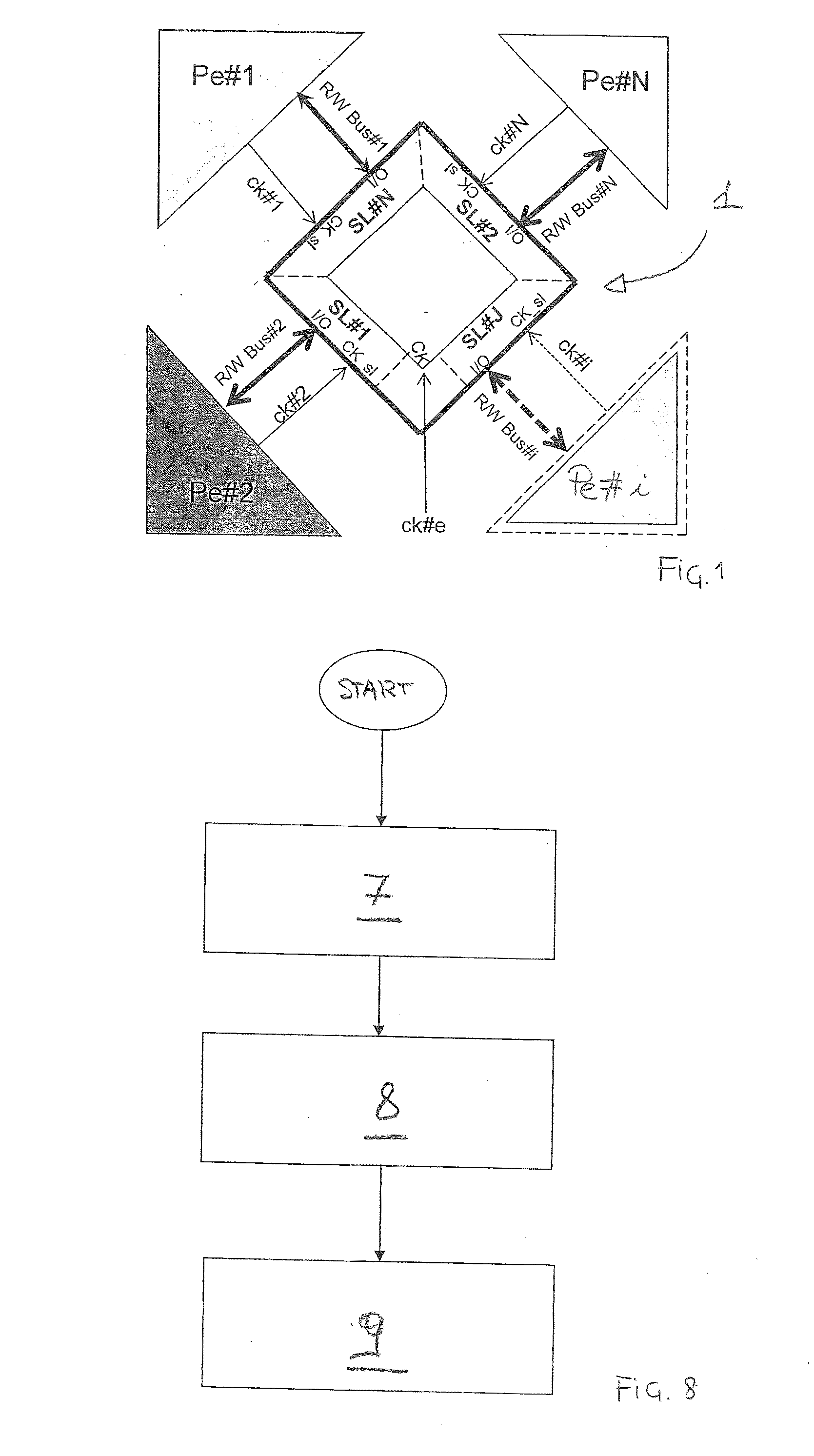 Device and method for writing/reading a memory register shared by a plurality of peripherals