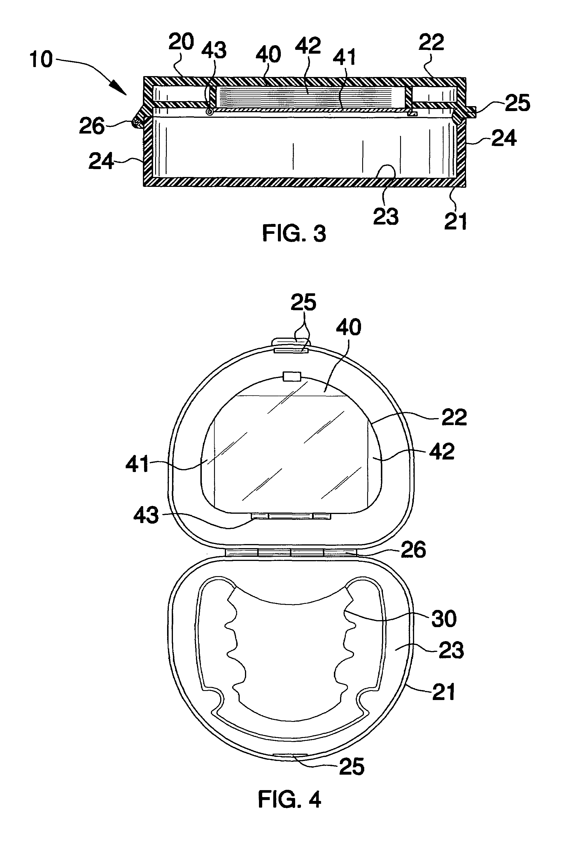 Oral care device portable apparatus with sanitizing towelettes