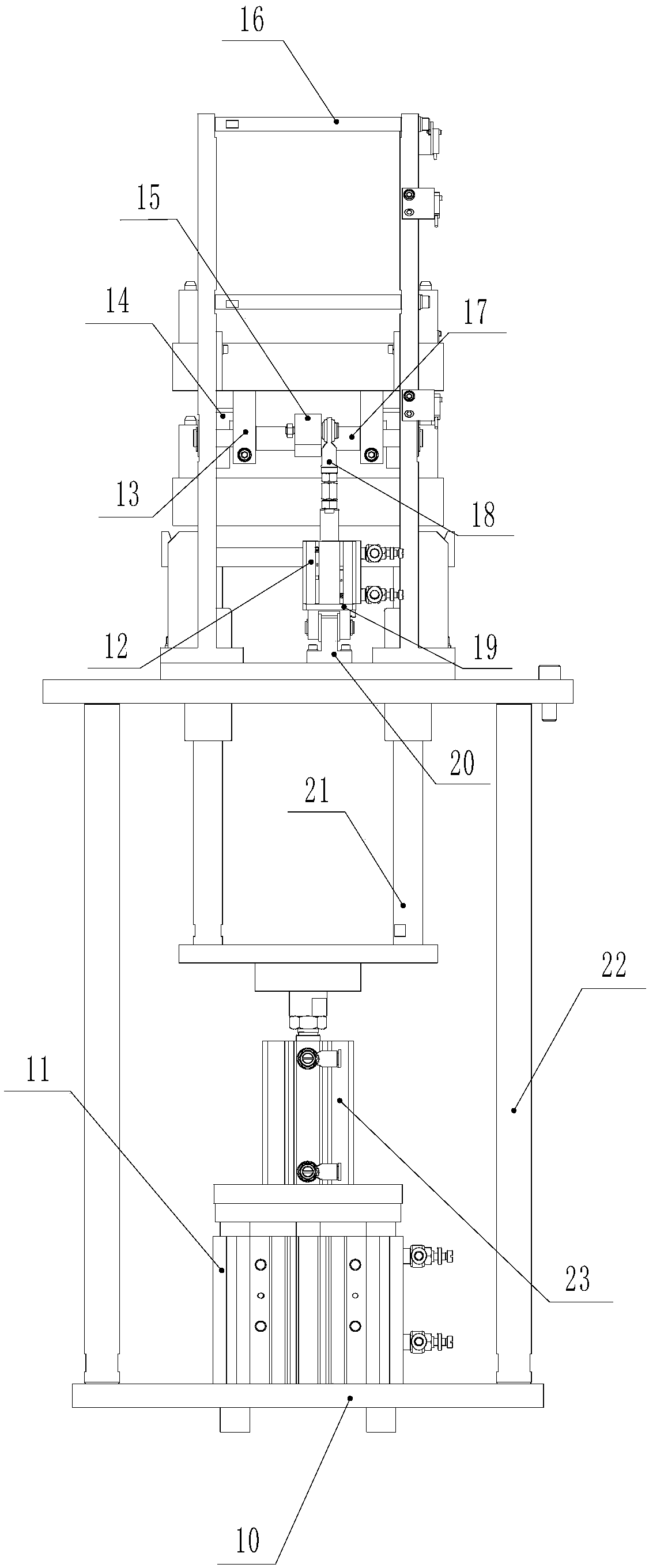 Pallet stacking device for palletizing conveying line