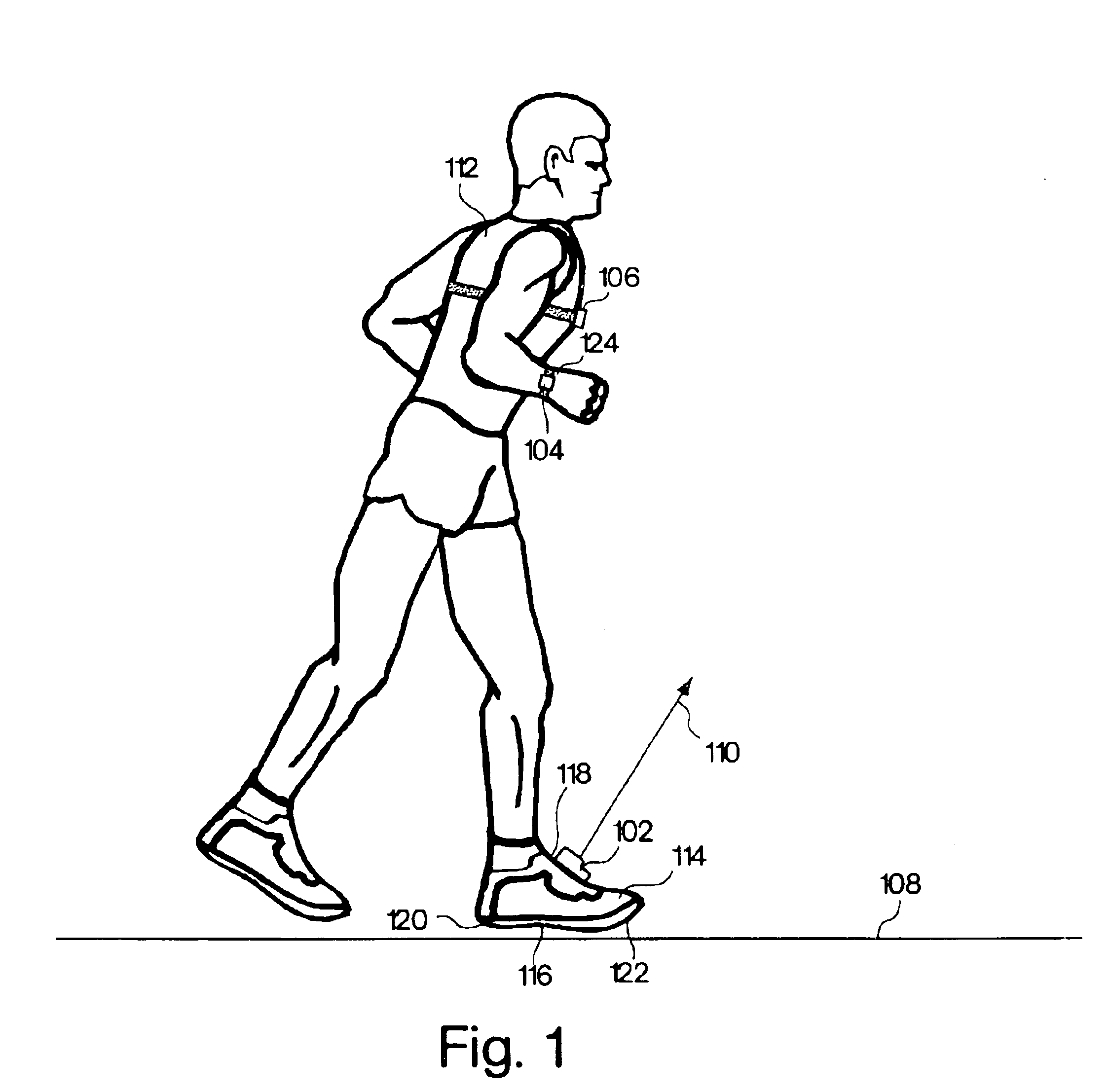 Monitoring activity of a user in locomotion on foot