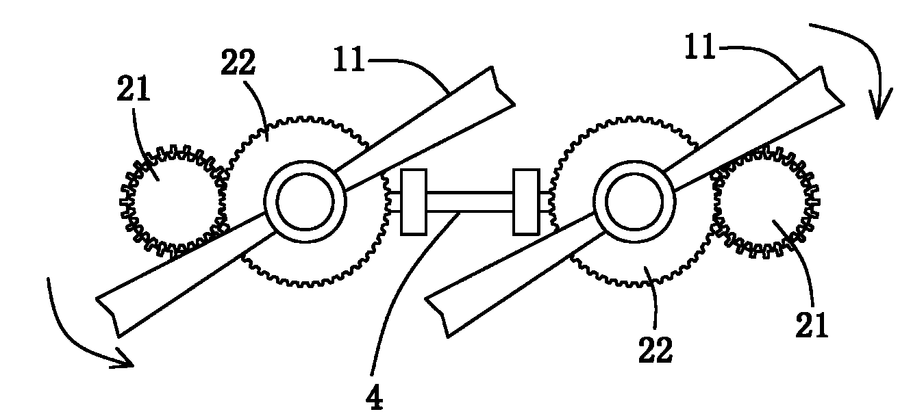Transmission mechanism of tandem twin-rotor pilotless plane