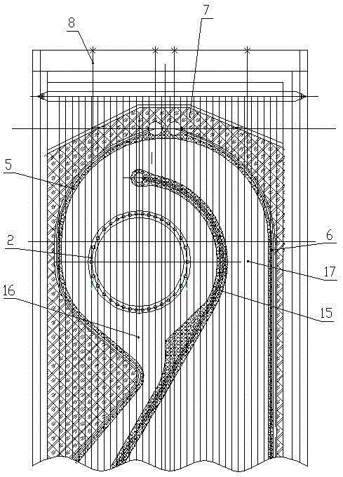 Membrane wall hearth structure for low-speed circulating fluidized bed boiler