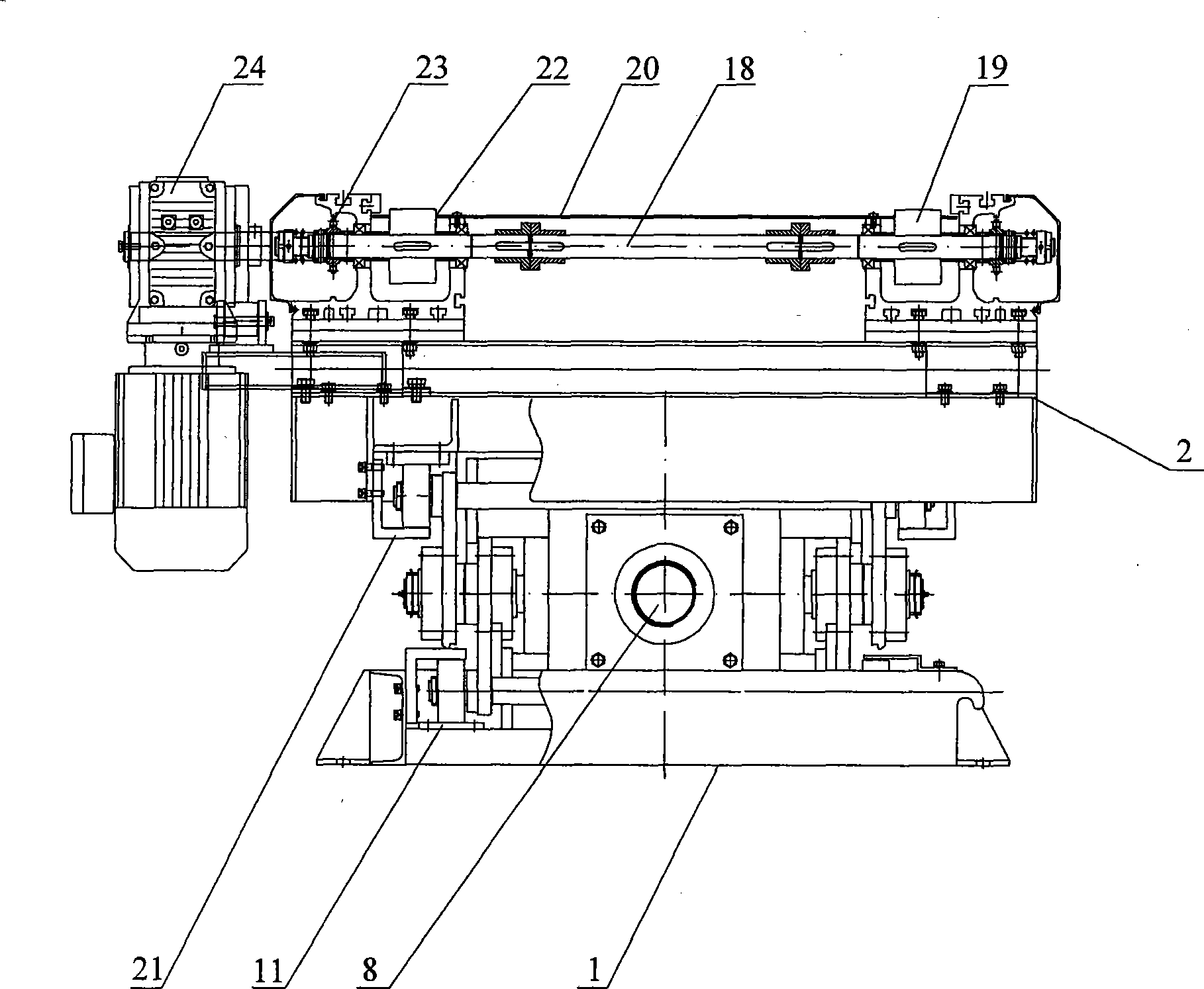 Transitional rolling bed with electric elevating apparatus for front axle end head