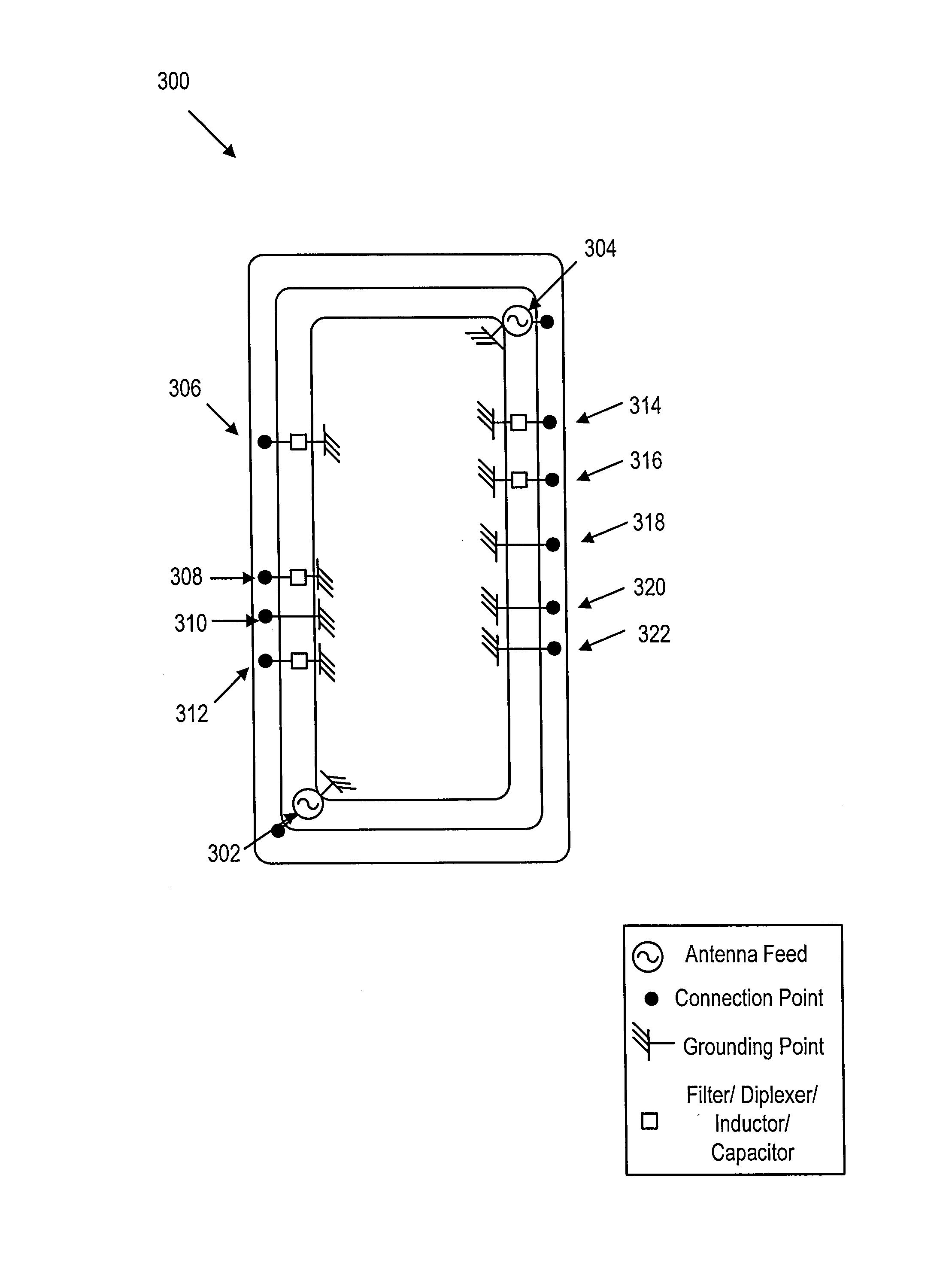 Apparatus for tuning multi-band frame antenna