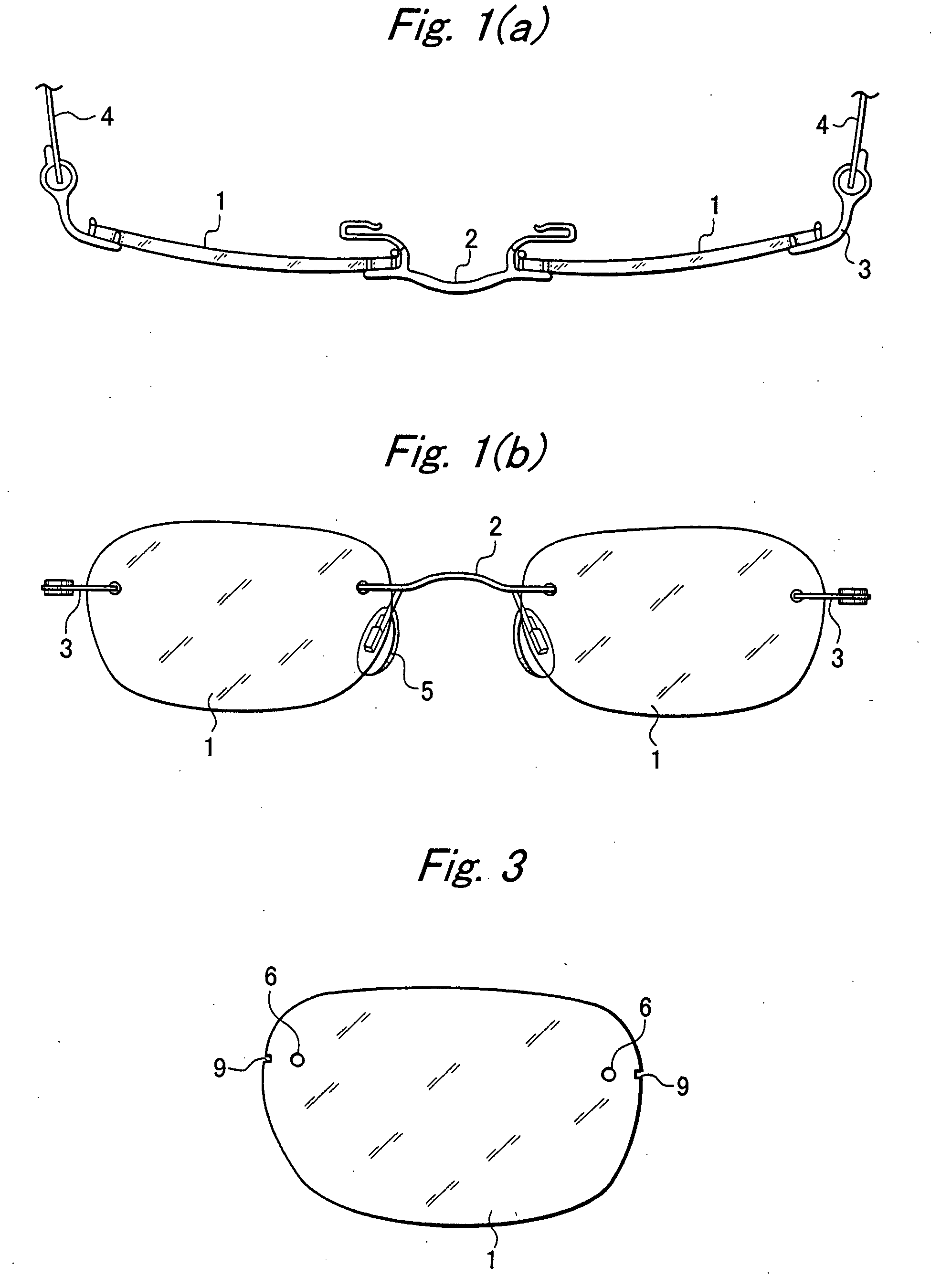 Rimless eyeglasses and parts thereof