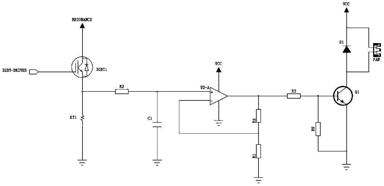 Cooling fan drive circuit and cooking utensil