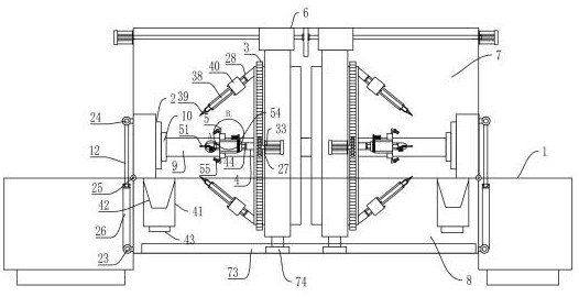 Machining device for production of sprinkling irrigation device