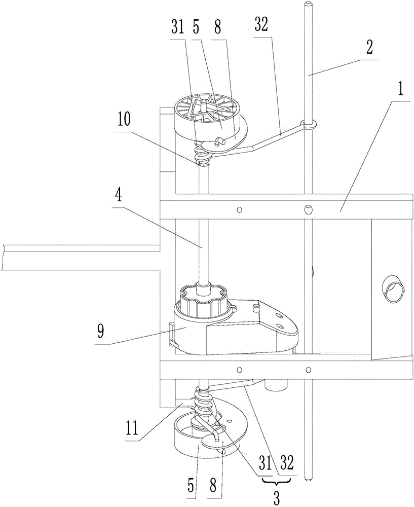 Baby carrier rear wheel damping linkage device