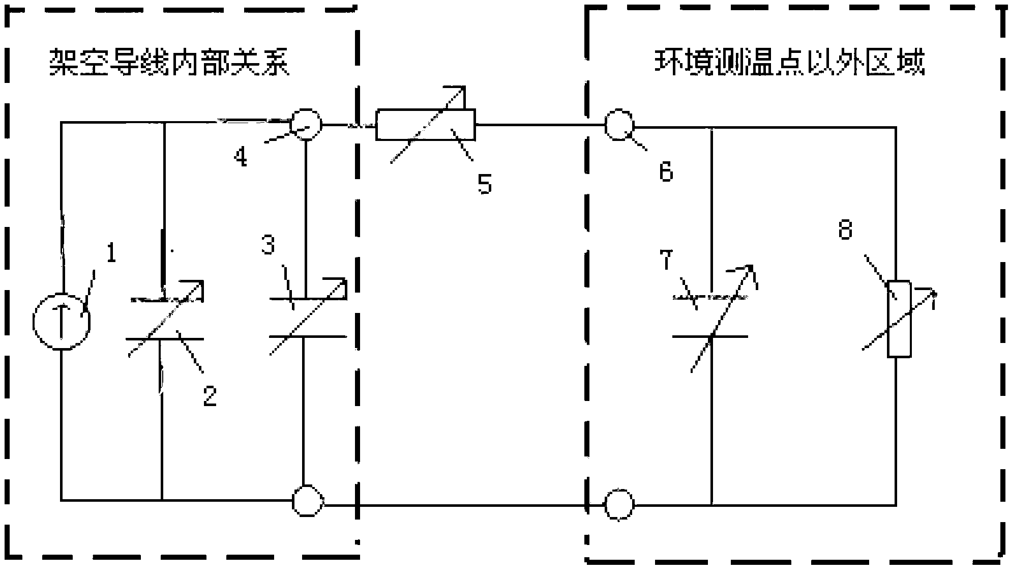 Online temperature measuring method for overhead wire