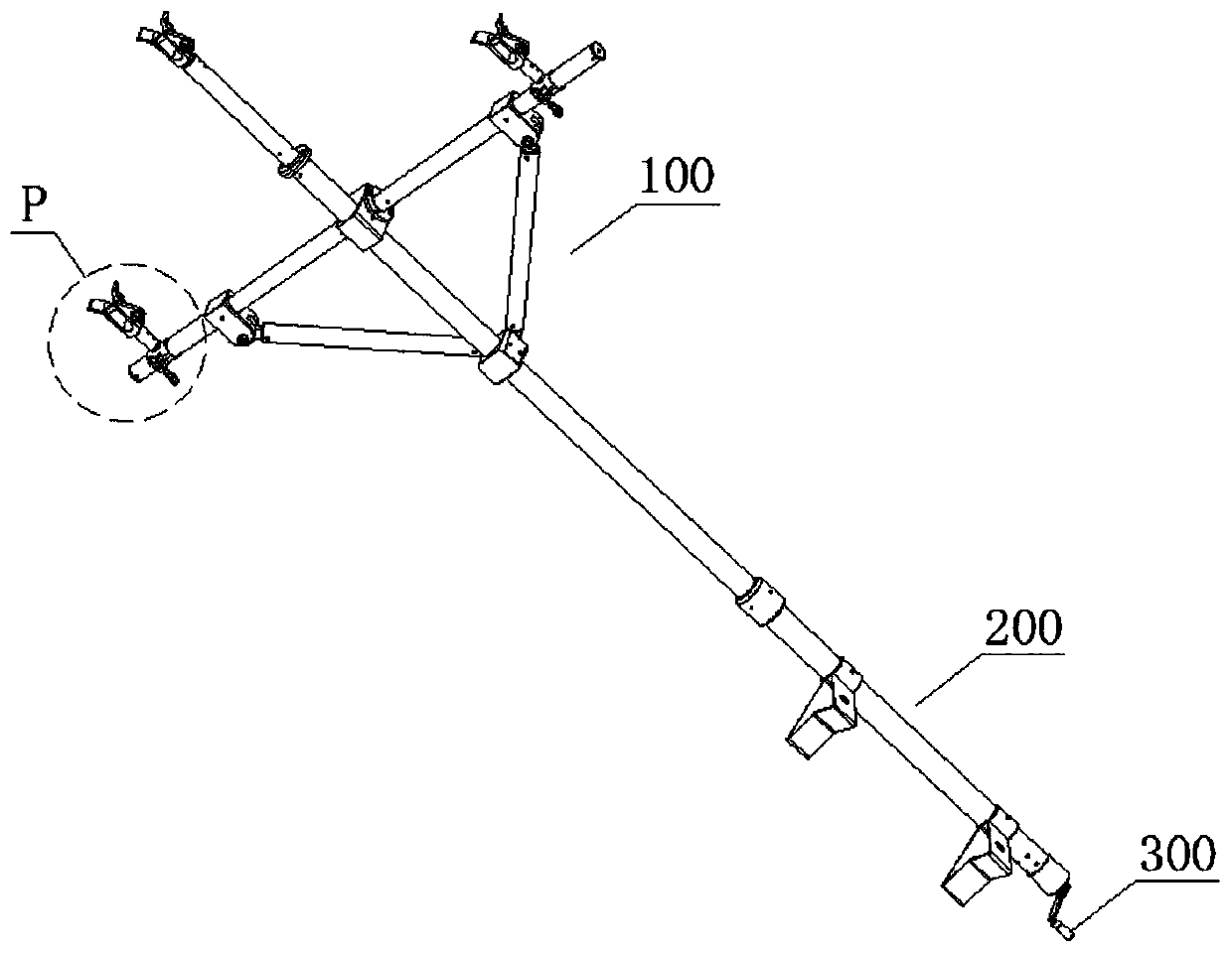 Lifting cross arm for hot-line work and application method of lifting cross arm