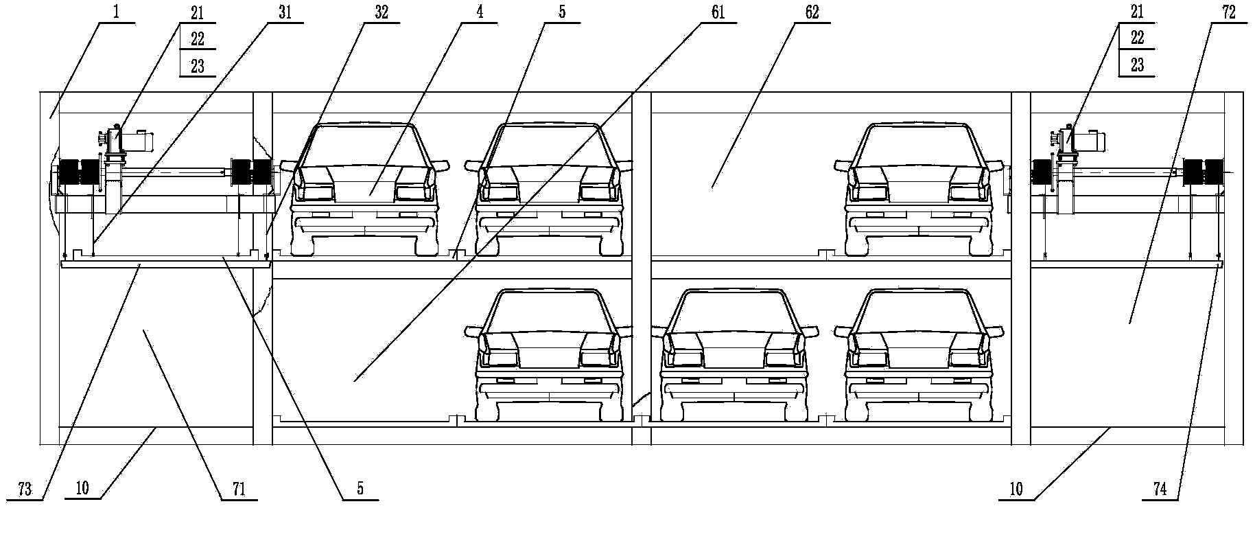 Novel cyclic shifting parking equipment