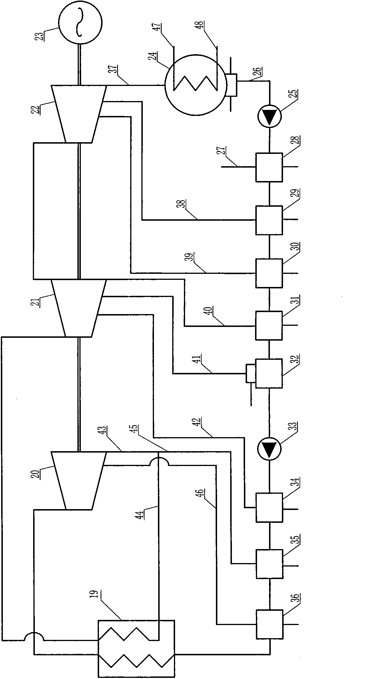 Application of second type absorption type heat pump in heat exchange cycle system of power plant