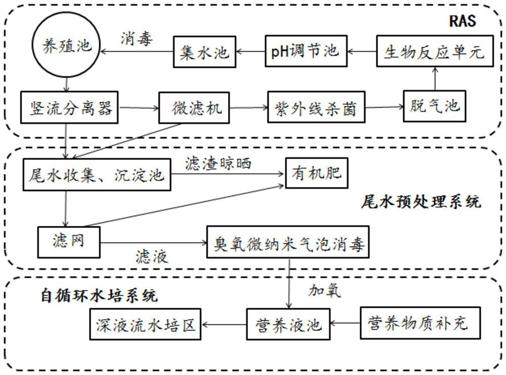 Novel process for utilizing tail water of recirculating aquaculture system