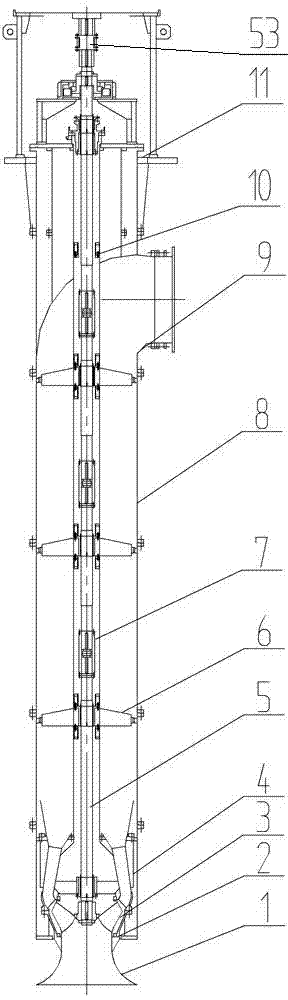 Vertical type long shaft sea water pump