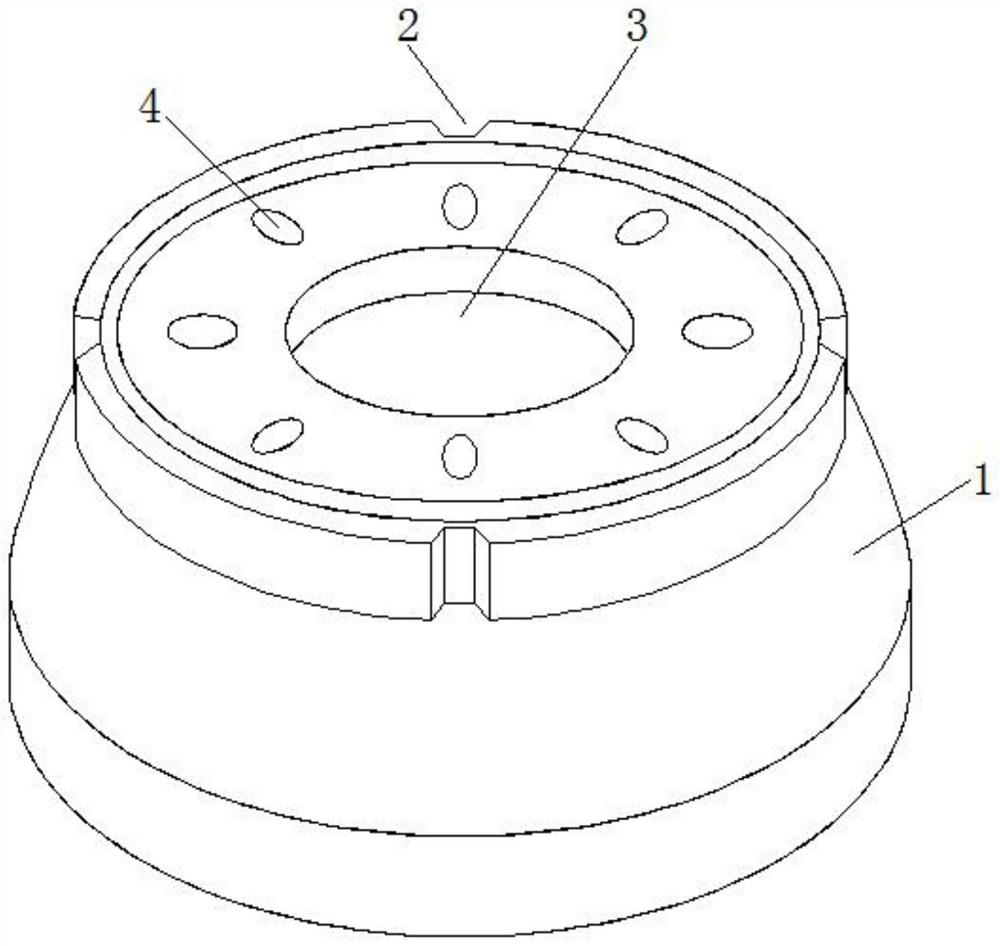 Automobile brake drum machining positioning structure and machining device thereof