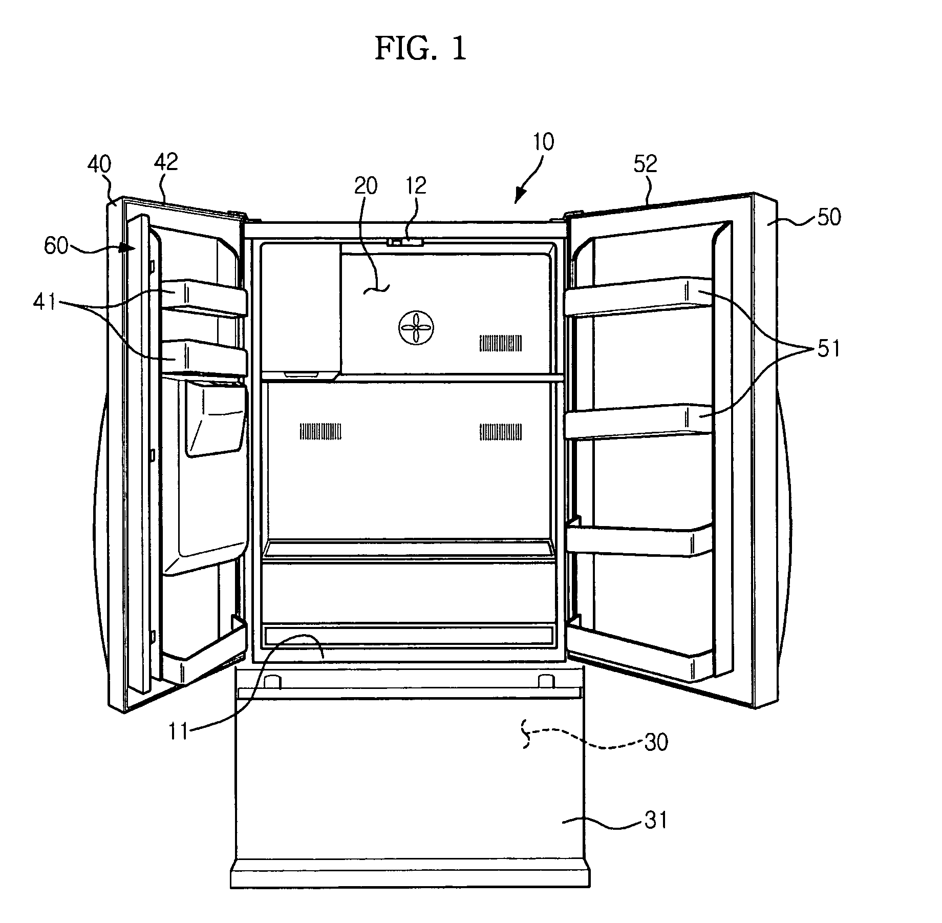 Refrigerator mullion with protection unit