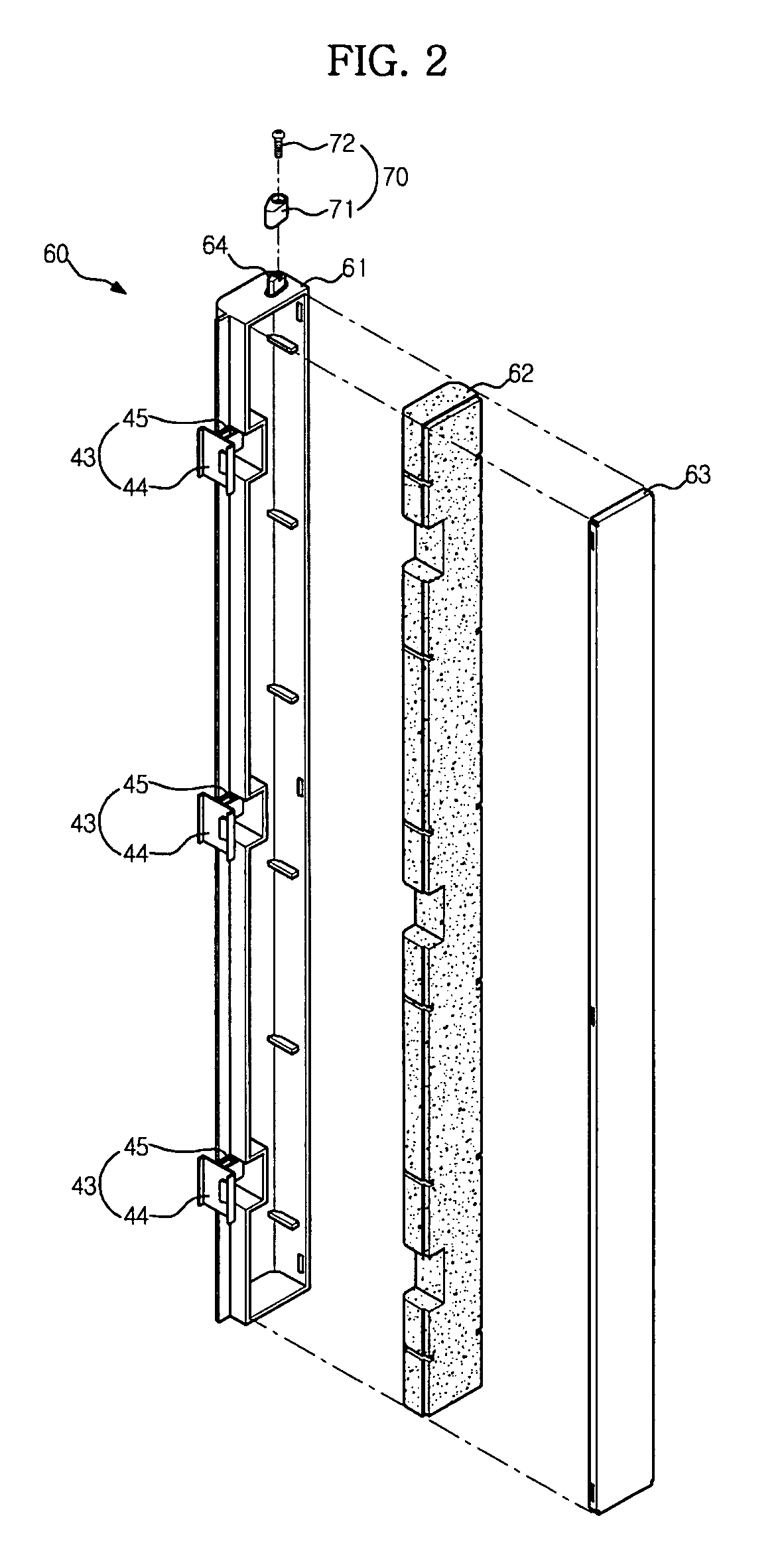 Refrigerator mullion with protection unit