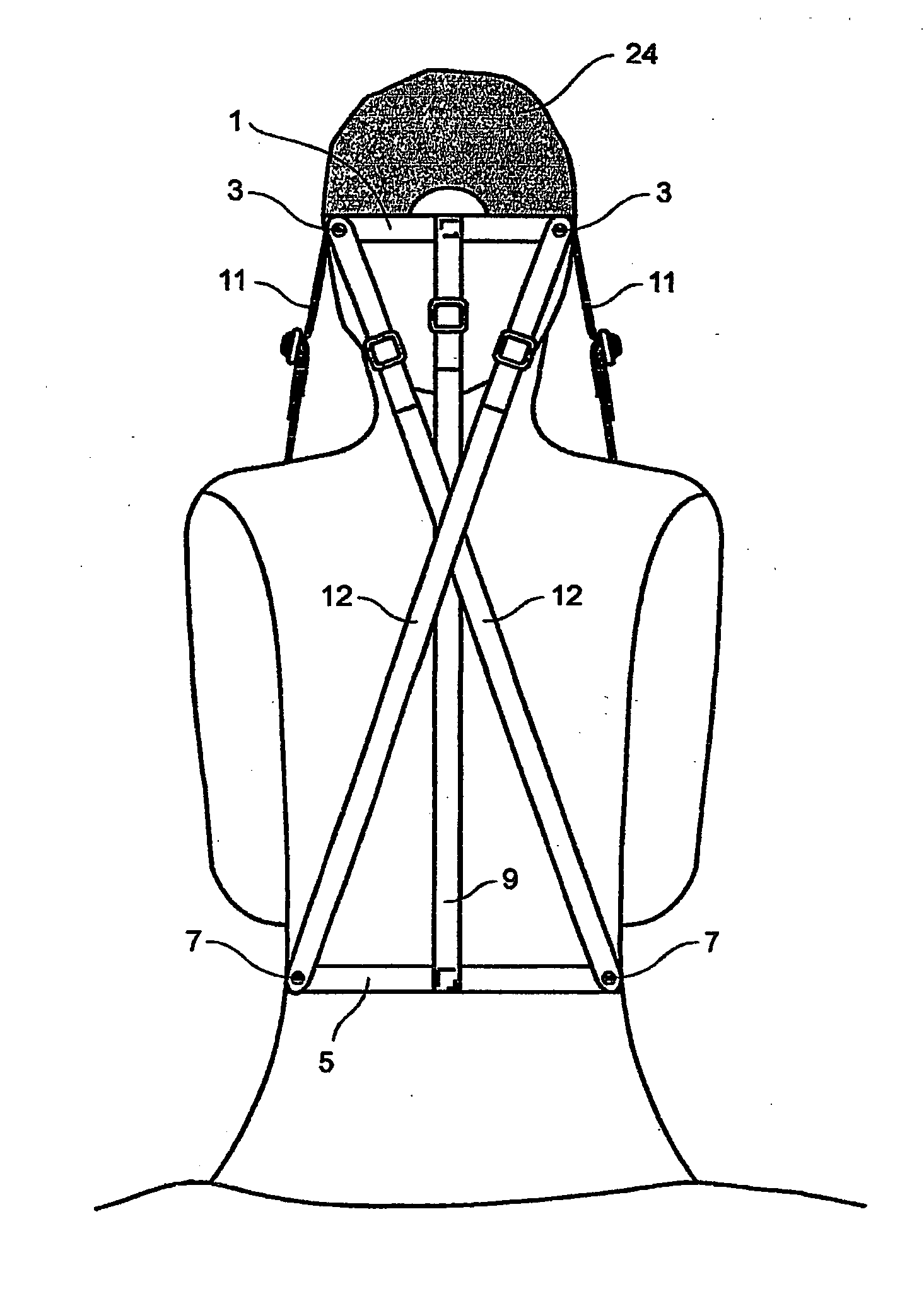 Corset to relieve the cervical spine