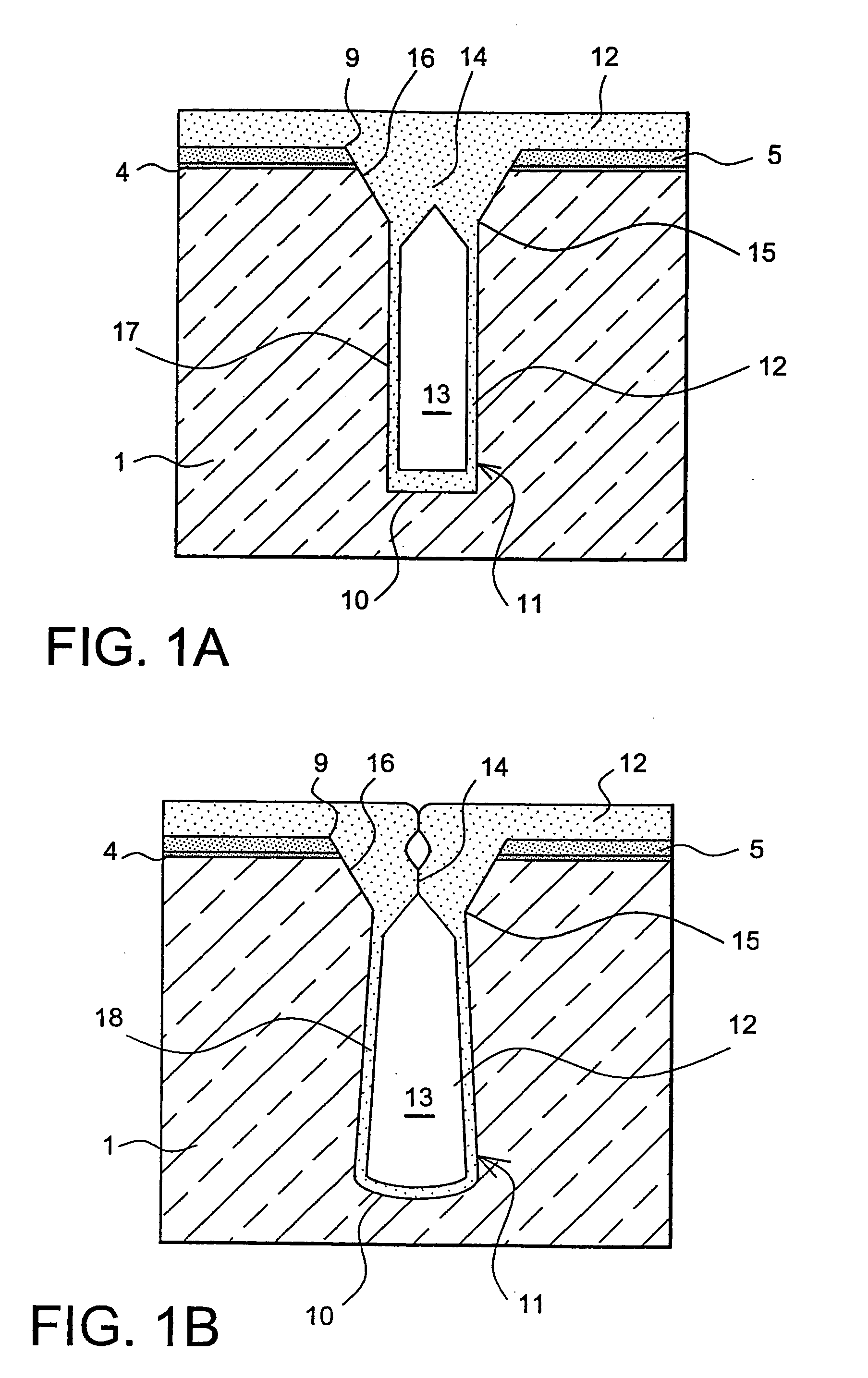 Deep insulating trench and method for production thereof